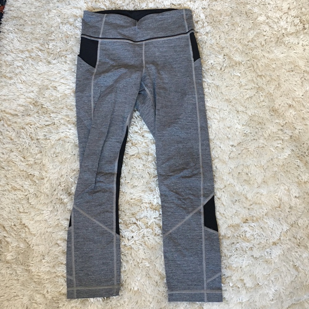 lululemon athletica Grey & Black Cropped Leggings
